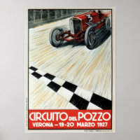 1927 Circuito del Pozzo Verona Auto Race Poster