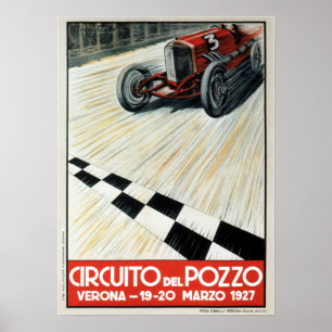 1927 Circuito del Pozzo Verona Auto Race Poster