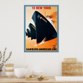 1927 Hamburg naar New York Ship Poster (Keuken)
