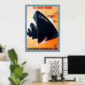 1927 Hamburg naar New York Ship Poster (Thuiskantoor)