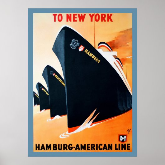 1927 Hamburg naar New York Ship Poster (Voorkant)