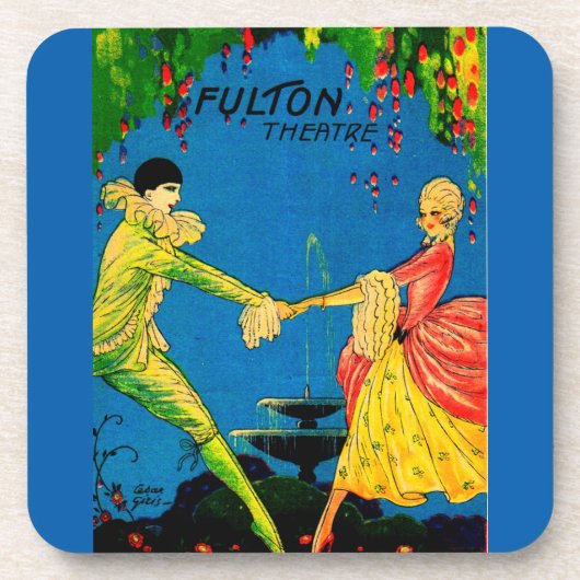 1927 Het Fulton Theater-programma dekt kunst Onderzetter (Voorkant)