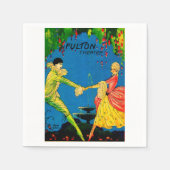 1927 Het Fulton Theater-programma dekt kunst Servetten (Voorkant)