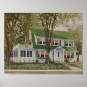  1927 House Design Print Green White (Voorkant)