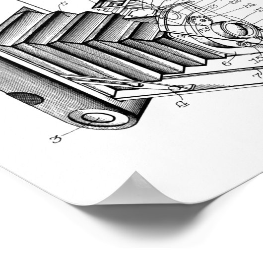 1927 Kunsttekenafdrukken voor camera-opvouwcamera Poster (Hoek)