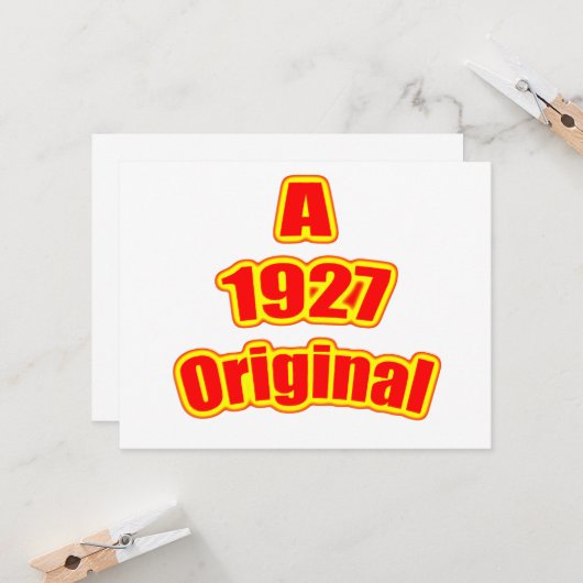 1927 Oorspronkelijk rood Kaart (Voorkant / Achterkant in situ)