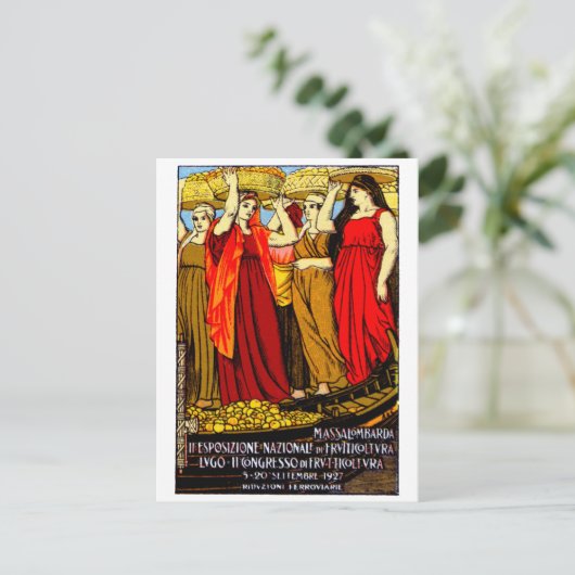 1927 Poster van de Italiaanse fruittelers Briefkaart (Staand voorkant)