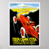 1927 Terza Coppa Etna Auto Road Rally Ad Poster (Voorkant)