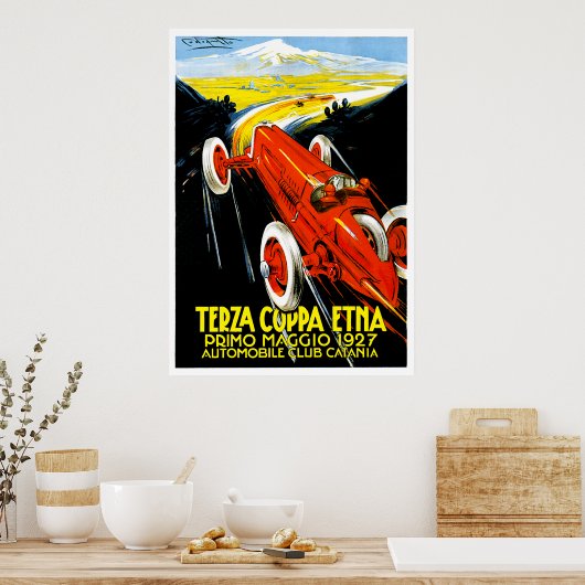 1927 Terza Coppa Etna Auto Road Rally Ad Poster (Keuken)