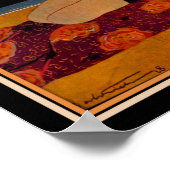 1928 Art Deco Girl op het strand Poster (Hoek)