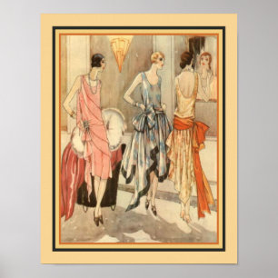 1928 Art Deco Mode Afdrukken Poster