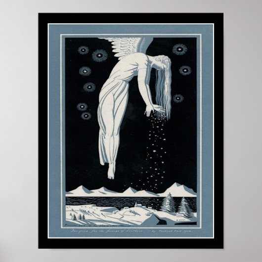 1928 Art Deco Snow Angel Poster (Voorkant)