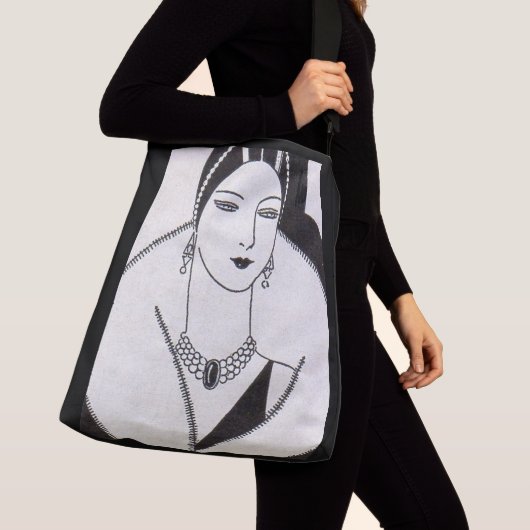 1928 art deco vrouw crossbody tas (Dichtbij)