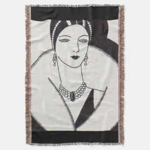 1928 art deco vrouw deken