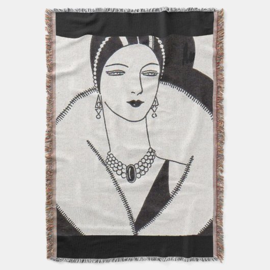 1928 art deco vrouw deken (Voorkant Verticaal)