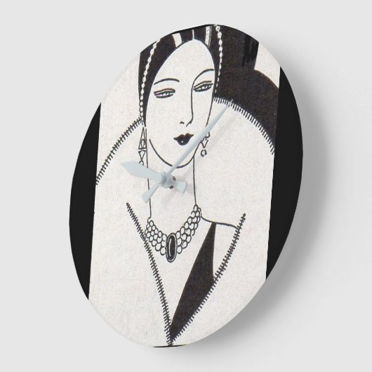 1928 art deco vrouw grote klok (Hoek)