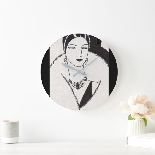 1928 art deco vrouw grote klok (Huis)