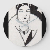 1928 art deco vrouw grote klok (Voorkant)