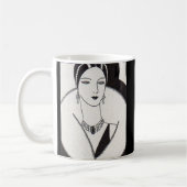 1928 art deco vrouw koffiemok (Links)