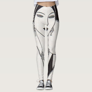 1928 art deco vrouw leggings
