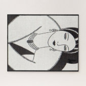 1928 art deco vrouw legpuzzel (Horizontaal)