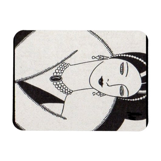 1928 art deco vrouw magneet (Horizontaal)