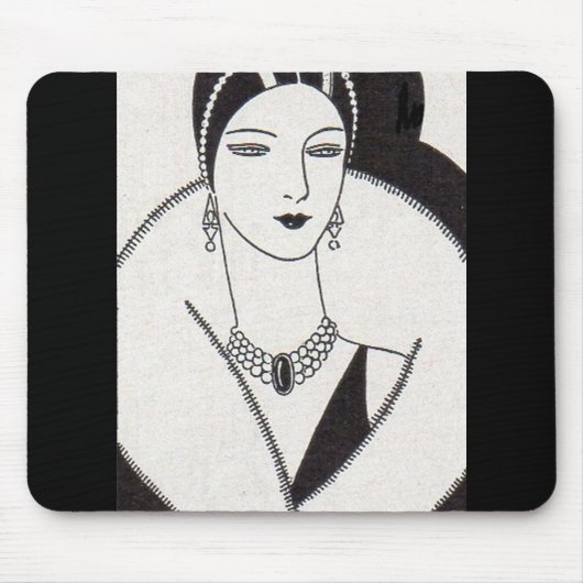1928 art deco vrouw muismat (Voorkant)