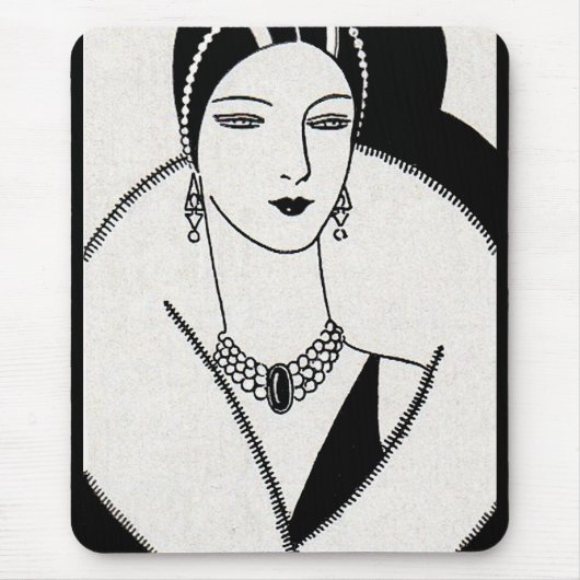 1928 art deco vrouw muismat (Voorkant)