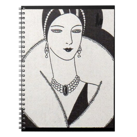 1928 art deco vrouw notitieboek (Voorkant)