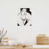 1928 art deco vrouw poster (Keuken)