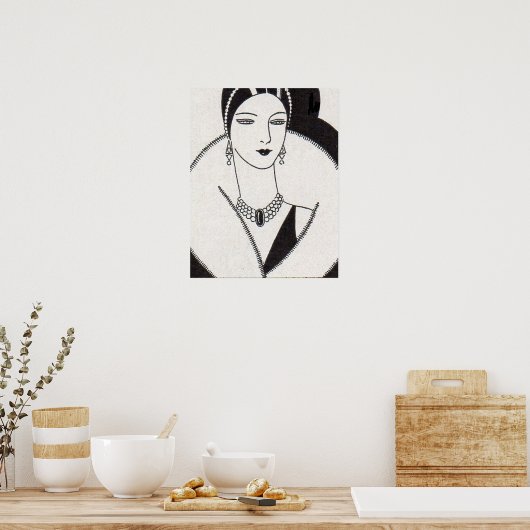 1928 art deco vrouw poster (Keuken)