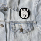 1928 art deco vrouw ronde button 5,7 cm (In situ)