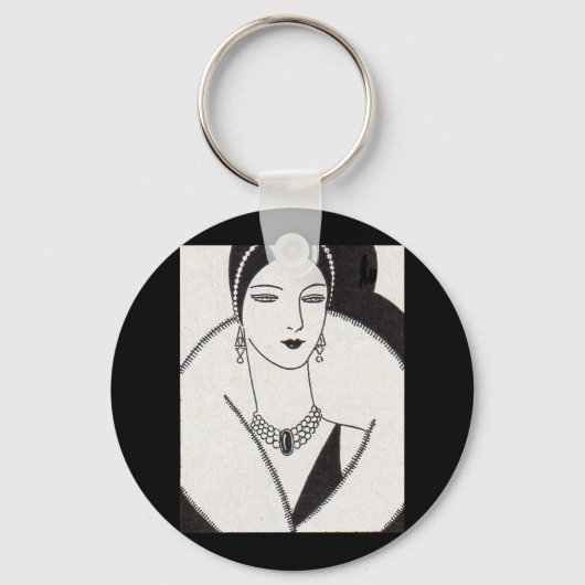 1928 art deco vrouw sleutelhanger (Voorkant)