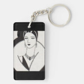 1928 art deco vrouw sleutelhanger (achterkant)