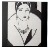 1928 art deco vrouw tegeltje (Voorkant)