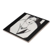 1928 art deco vrouw tegeltje (Zijkant)