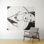1928 art deco vrouw wandkleed (In Situ (horizontaal))