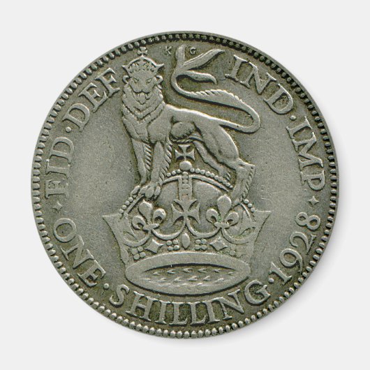 1928 Britse shilling magneet (Voorkant)