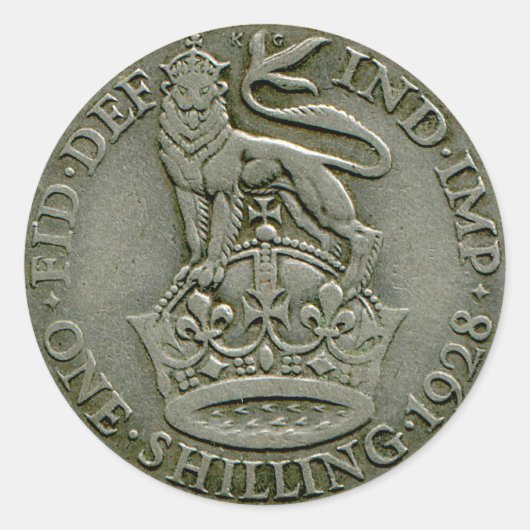 1928 Britse shilling sticker (Voorkant)