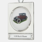 1928 Buick Master banner-versiering Verzilverd Banner Ornament (Links)