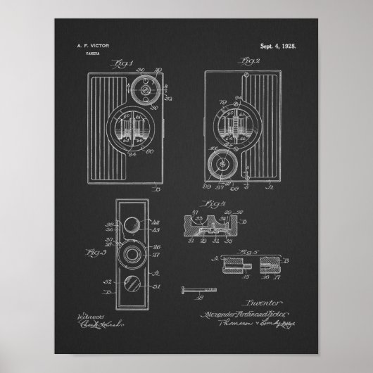 1928 camera patenttekenafdrukken poster (Voorkant)