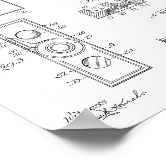 1928 camera patenttekenafdrukken poster (Hoek)