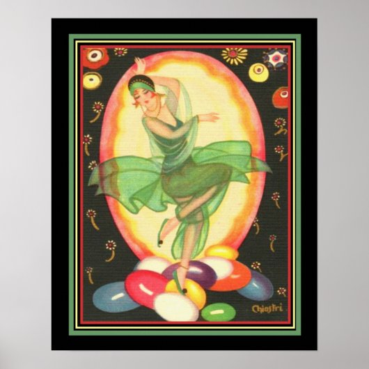 1928 Deco Print - Chiostri "Party Girl" 16x20 (Voorkant)