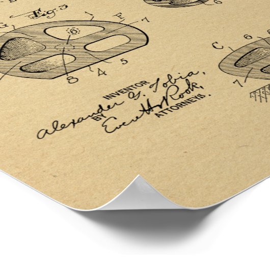 1928 Golf Club Head Design Patent Art Print (Hoek)