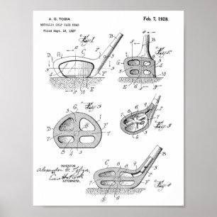 1928 Golf Club Head Design Patent Art Print