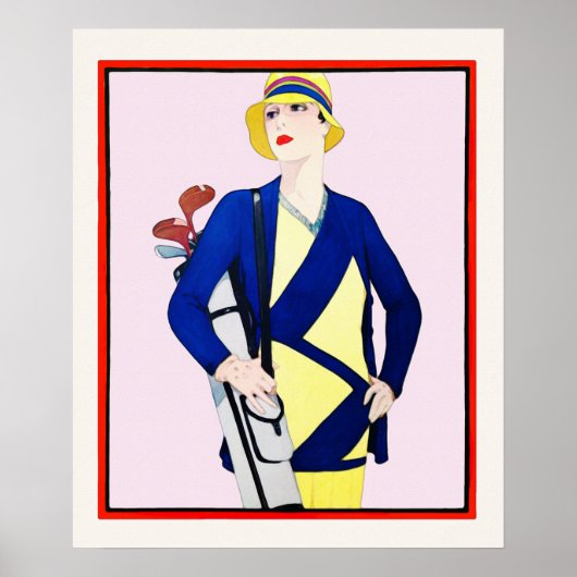 1928 Golf-Waterverf afdrukken Poster (Voorkant)