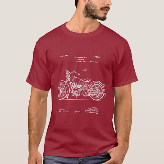 1928 Harley Cycle Patent (Donkere kleding) T-shirt (Voorkant)