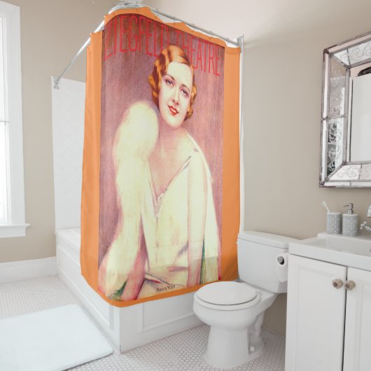 1928 Het Ziegfeld Theaterprogramma bestrijkt Maril Douchegordijn (In situ)