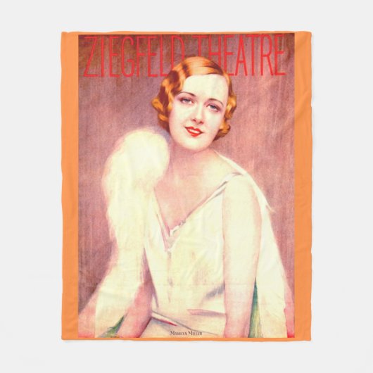 1928 Het Ziegfeld Theaterprogramma bestrijkt Maril Fleece Deken (Voorkant)