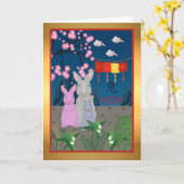 1928 Jaar van de Konijnengeboorte Chinees Kaart (Gele Bloem)